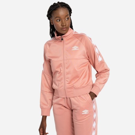 Dámské Bundy Umbro Diamond Taped Tricot Panel Jacket Růžové Bílé | CZ-17320
