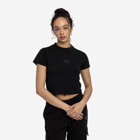Dámské Crop Tops Umbro Diamond Fitted Crop Tee Černé Černé | CZ-00834
