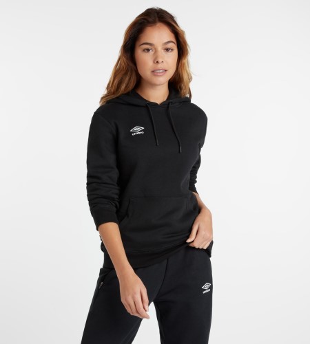 Dámské Mikiny S Kapucí Umbro Club Leisure Hoody Černé Bílé | CZ-90123