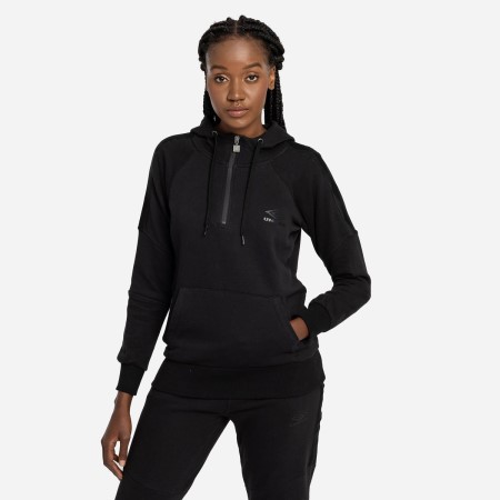Dámské Mikiny S Kapucí Umbro Diamond Taped 1/2 Zip Oh Hood Černé Černé | CZ-02200