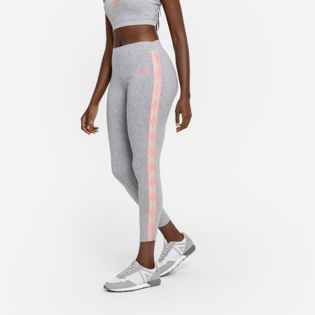 Dámské Kalhoty Umbro Diamond Taped Bavlněné Leggings Šedé Růžové | CZ-42783