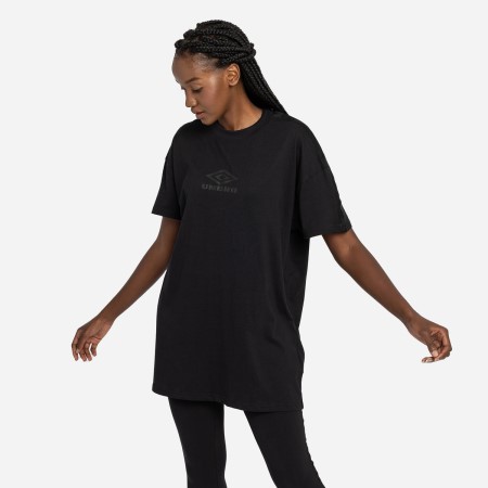 Dámské Tričko Umbro Diamond Taped Oversized Tee Šaty Černé Černé | CZ-82193