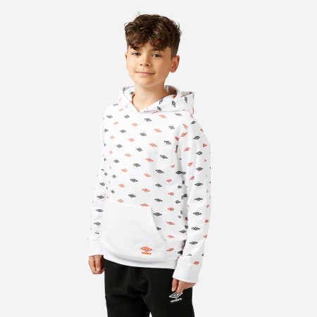 Dětské Mikiny S Kapucí Umbro All Over Print Hoodie Bílé | CZ-41974