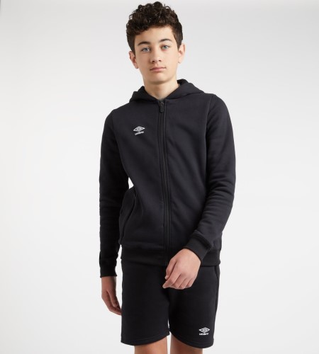 Dětské Mikiny S Kapucí Umbro Club Leisure ZT Hoodie Junior Černé Bílé | CZ-51836