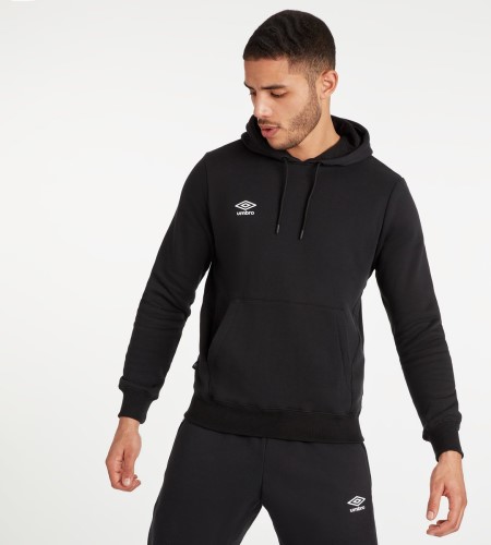 Pánské Mikiny S Kapucí Umbro Club Leisure Hoody Černé Bílé | CZ-30300