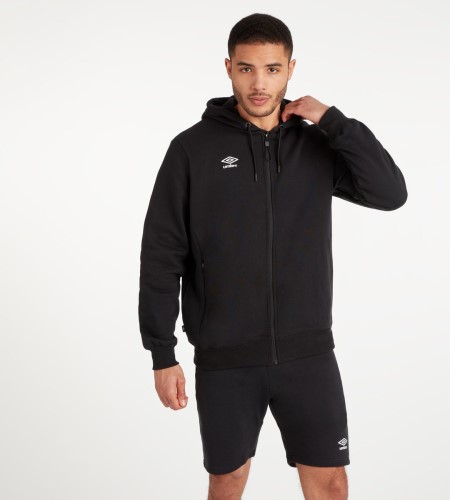 Pánské Mikiny S Kapucí Umbro Club Leisure ZT Hoodie Černé Bílé | CZ-43796