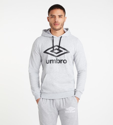 Pánské Mikiny S Kapucí Umbro Large Logo Hoodie Šedé Černé | CZ-35224