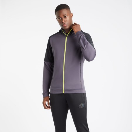 Pánské Mikiny S Kapucí Umbro Pro Tréninková Hybridní FZ Hoodie Fialové Černé Světle Zelene | CZ-05575