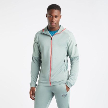 Pánské Mikiny S Kapucí Umbro Pro Tréninková Hybridní FZ Hoodie Zelene | CZ-99227