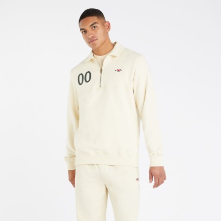 Pánské Mikiny Umbro Quarter Zip Sweatshirt Krém | CZ-04537