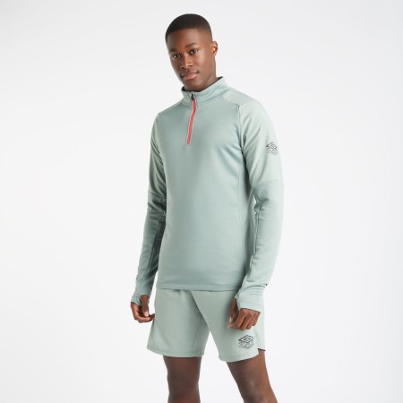 Pánské Topy Umbro Pro Tréninková Hybridní Half Zip Top Zelene | CZ-09751