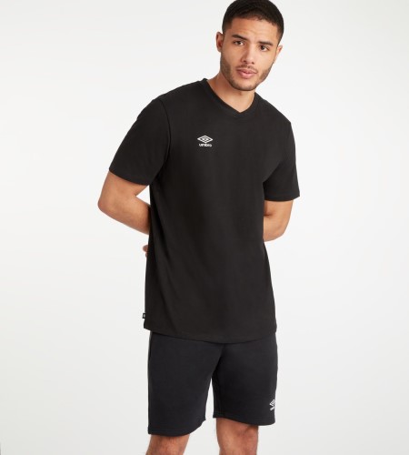 Pánské Tričko Umbro Club Leisure Crew Tee Černé Bílé | CZ-27113