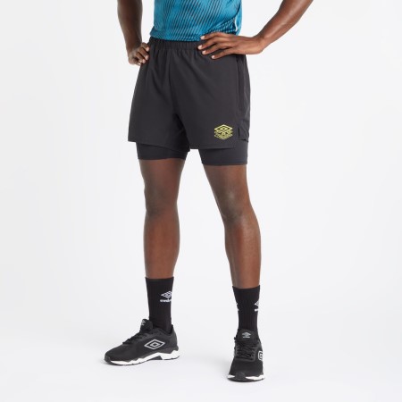 Pánské Šortky Umbro Pro Tréninková Elite Hybridní Krátké Černé | CZ-89298