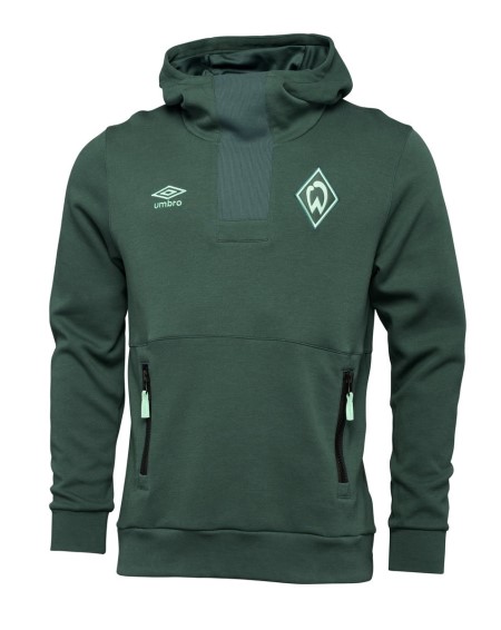 Fotbalové Football Mikiny S Kapucí Umbro Werder Bremen 22/23 Travel Oh Hoody Zelene | CZ-20265