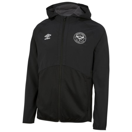 Fotbalové Fotbalové Bundy Umbro Brentford 22/23 S Kapucí Jacket Černé | CZ-30877
