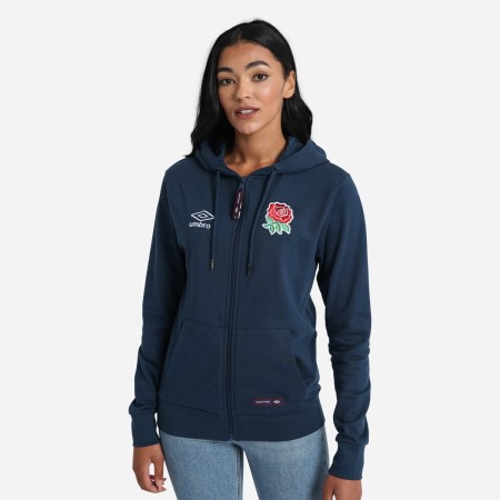 Fotbalové Mikiny S Kapucí Umbro England Rugby Classic Zip Hoodie Tmavě Blankyt | CZ-65607