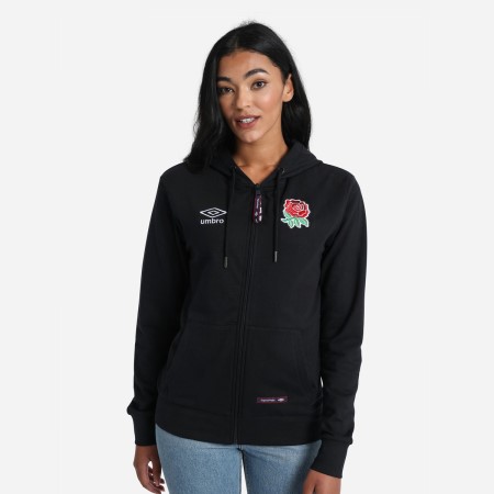 Fotbalové Mikiny S Kapucí Umbro England Rugby Classic Zip Hoodie Černé | CZ-68472
