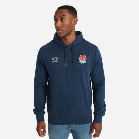 Fotbalové Mikiny S Kapucí Umbro England Rugby Classic Prošívaný Hoodie Tmavě Blankyt | CZ-81901