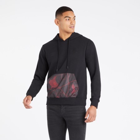 Fotbalové Mikiny S Kapucí Umbro England Rugby Navigation Oh Hoodie Černé | CZ-71126