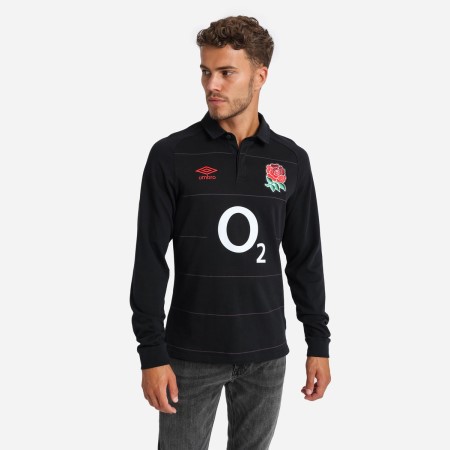 Fotbalové Dresy Umbro England Rugby 22/23 Alternate Classic Jersey LS Černé Červené | CZ-03348