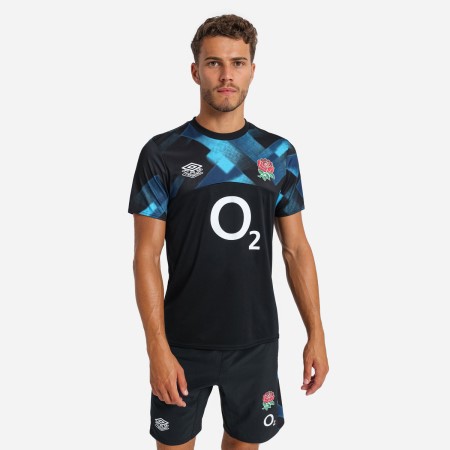 Fotbalové Dresy Umbro England Rugby 22/23 Warm Up Jersey Černé Blankyt | CZ-07565