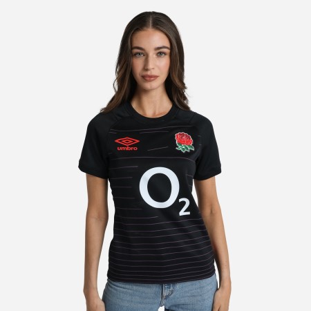 Fotbalové Dresy Umbro England Rugby 22/23 Alternate Replica Jersey Černé Červené | CZ-27294