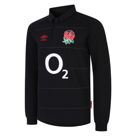 Fotbalové Dresy Umbro England Rugby 22/23 Alternate Classic Jersey LS Junior Černé Červené | CZ-35843
