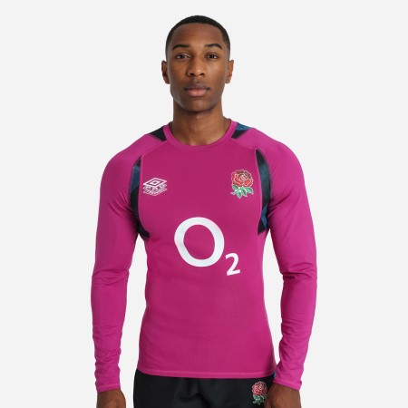 Fotbalové Dresy Umbro England Rugby 22/23 Tréninková Jersey LS Vínové Blankyt Černé | CZ-47917