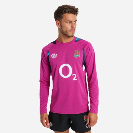 Fotbalové Dresy Umbro England Rugby 22/23 Relaxed Tréninková Jersey LS Vínové Blankyt Černé | CZ-63035