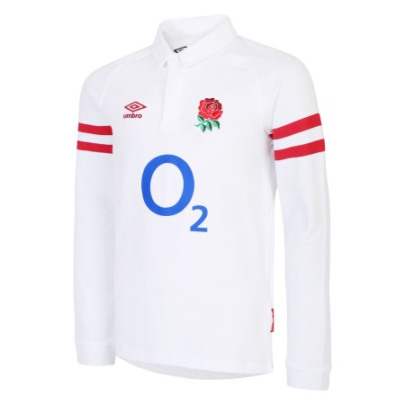 Fotbalové Dresy Umbro England Rugby 22/23 Home Classic Jersey LS Junior Bílé Červené | CZ-67783