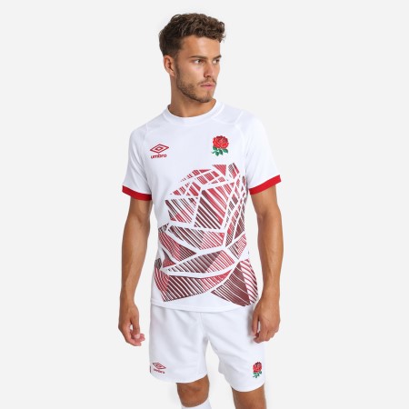 Fotbalové Dresy Umbro England Rugby 22/23 7S Home Replica Jersey Bílé Červené | CZ-70764