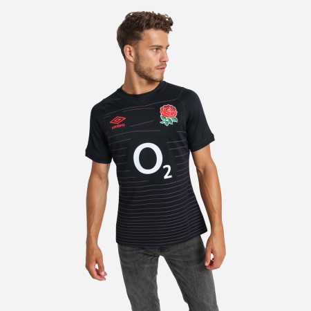 Fotbalové Dresy Umbro England Rugby 22/23 Alternate Replica Jersey Černé Červené | CZ-80165