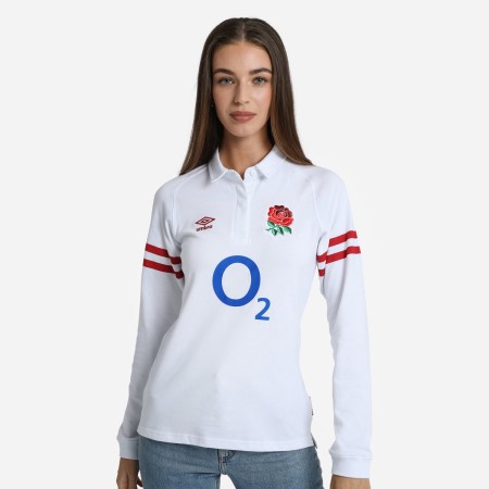 Fotbalové Dresy Umbro England Rugby 22/23 Home Classic Jersey LS Bílé Červené | CZ-91800