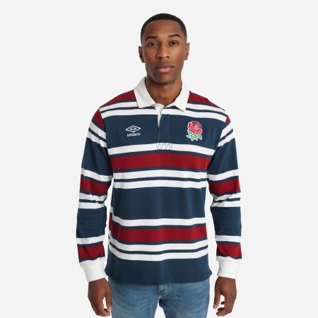 Fotbalové Dresy Umbro England Rugby Classic Stripe Rugby Jersey Tmavě Blankyt Bílé Červené | CZ-09189
