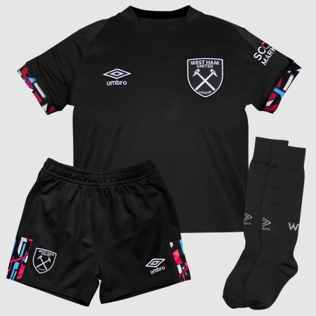 Fotbalové Dresy Umbro West Ham Utd 22/23 Away Infant Kit Černé | CZ-15007