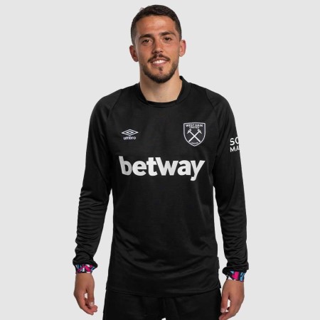 Fotbalové Dresy Umbro West Ham Utd 22/23 Away Jersey LS Černé | CZ-40468