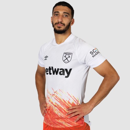 Fotbalové Dresy Umbro West Ham Utd 22/23 Third Jersey Bílé Oranžové | CZ-02875