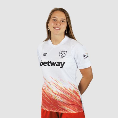 Fotbalové Dresy Umbro West Ham Utd 22/23 Third Jersey Bílé Oranžové | CZ-55500