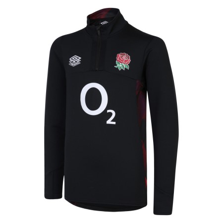 Fotbalové Topy S Dlouhým Rukávem Umbro England Rugby 22/23 Mid Layer Top Junior Černé Červené Tmavě Fialové | CZ-34164