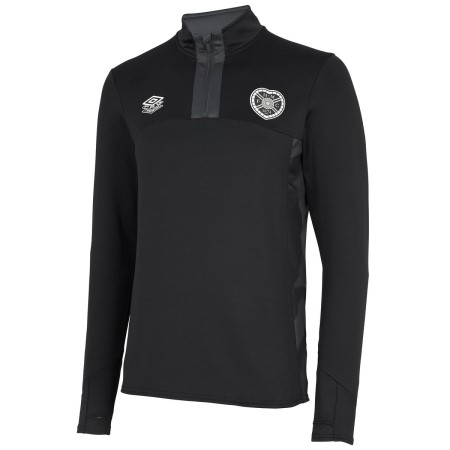 Fotbalové Topy S Dlouhým Rukávem Umbro Heart Of Midlothian F.c. 22/23 Quarter Zip Top Junior Černé | CZ-32230