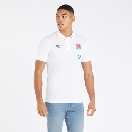 Fotbalové Polos Umbro England Rugby 22/23 Poly Polo Bílé | CZ-73906