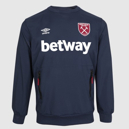 Fotbalové Sweats Umbro West Ham Utd 22/23 Travel Sweat Top Tmavě Tmavě Blankyt | CZ-86312