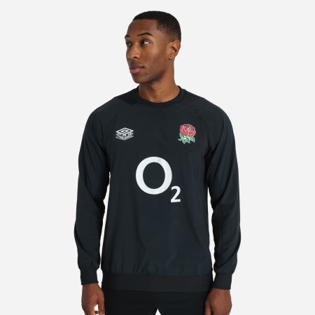 Fotbalové Topy Umbro England Rugby 22/23 Warm Up Drill Top Černé | CZ-95501