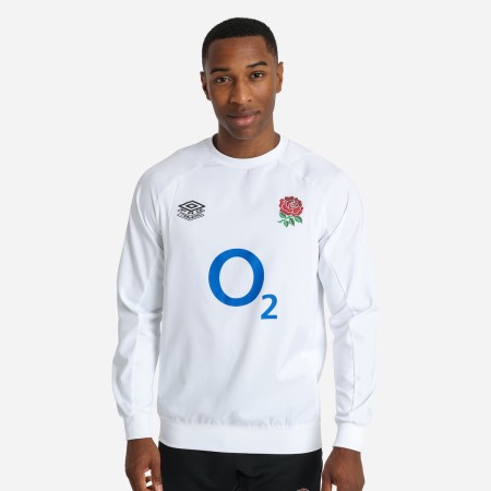 Fotbalové Topy Umbro England Rugby 22/23 Warm Up Drill Top Bílé | CZ-96038