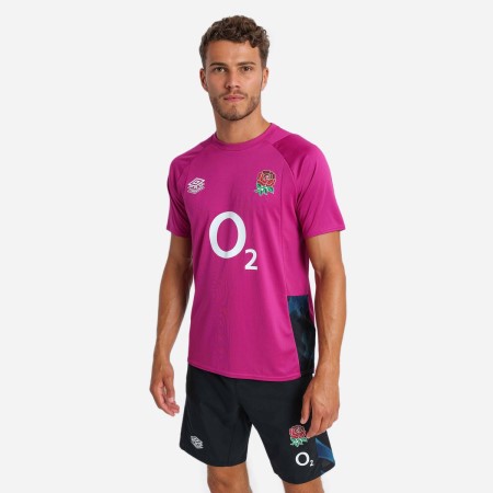 Fotbalové Tričko Umbro England Rugby 22/23 Gym Tee Vínové Blankyt Černé | CZ-09598
