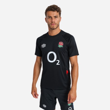Fotbalové Tričko Umbro England Rugby 22/23 Gym Tee Černé Červené Tmavě Fialové | CZ-22899