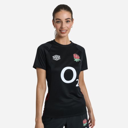 Fotbalové Tričko Umbro England Rugby 22/23 Gym Tee Černé Červené Tmavě Fialové | CZ-61722