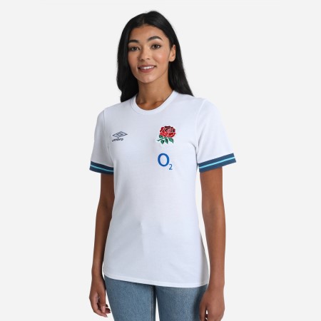 Fotbalové Tričko Umbro England Rugby 22/23 Presentation Tee Bílé Blankyt | CZ-29158