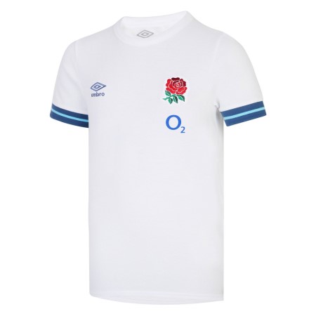 Fotbalové Tričko Umbro England Rugby 22/23 Presentation Tee Junior Bílé Blankyt | CZ-37749