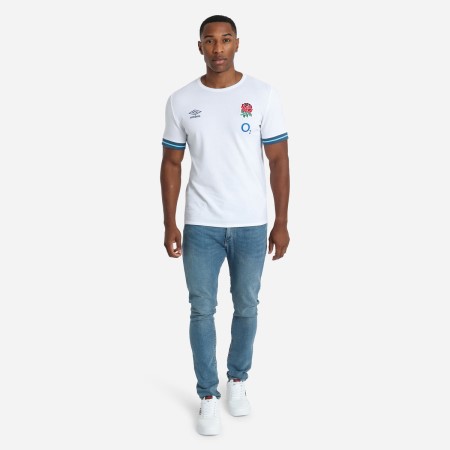 Fotbalové Tričko Umbro England Rugby 22/23 Presentation Tee Bílé Blankyt | CZ-92527